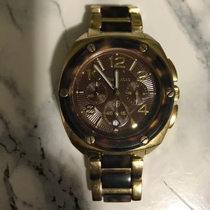 Michael Kors Gold and Tortoise Watch